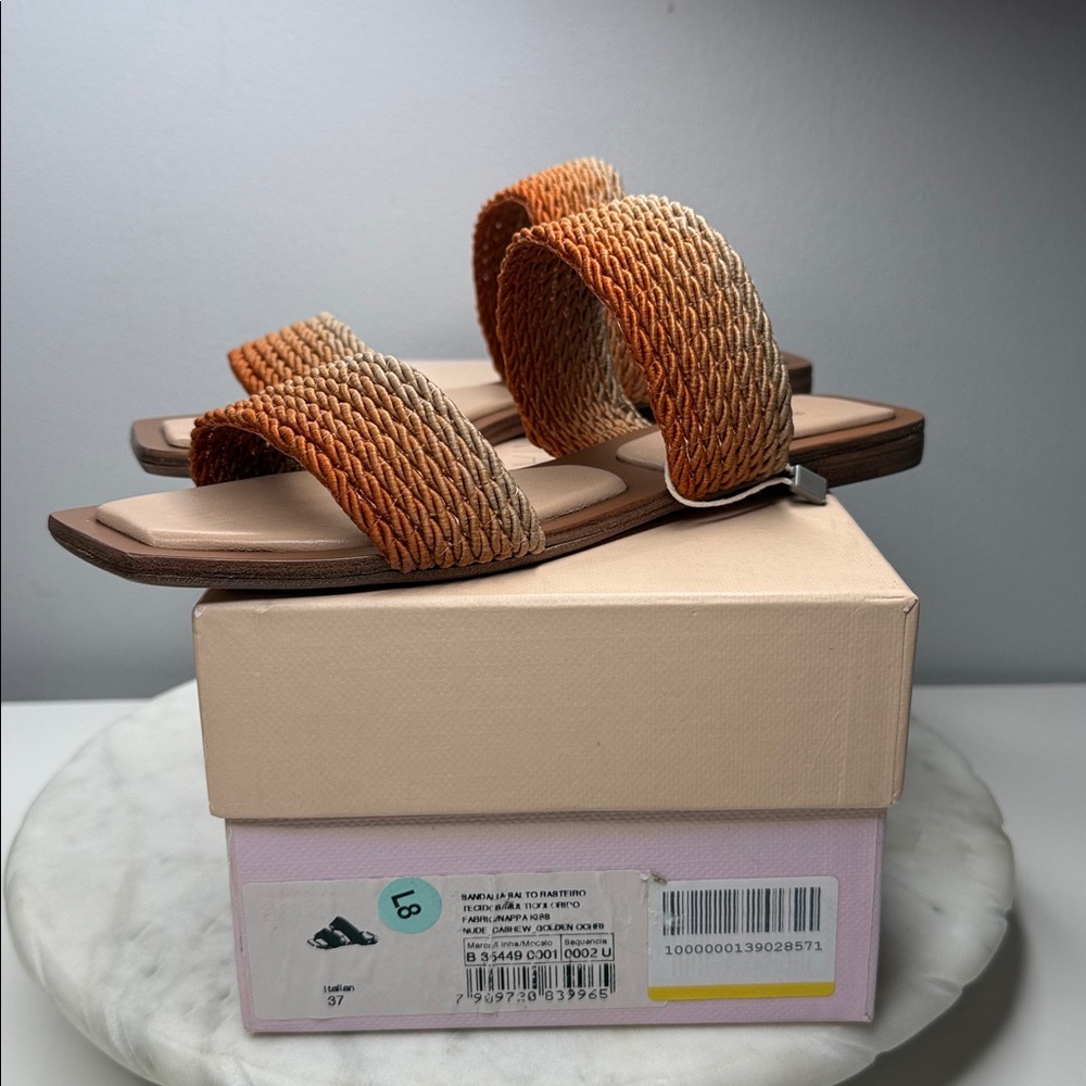 NIB Alexandre Birman Ombré Multi-Colour Woven Sandal Slides in Size 37